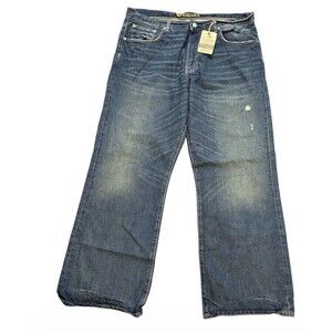 TRAILER Mens Jeans 36x30 Bootcut Zip Medium Vintage Wash Denim 100% Cotton NWT